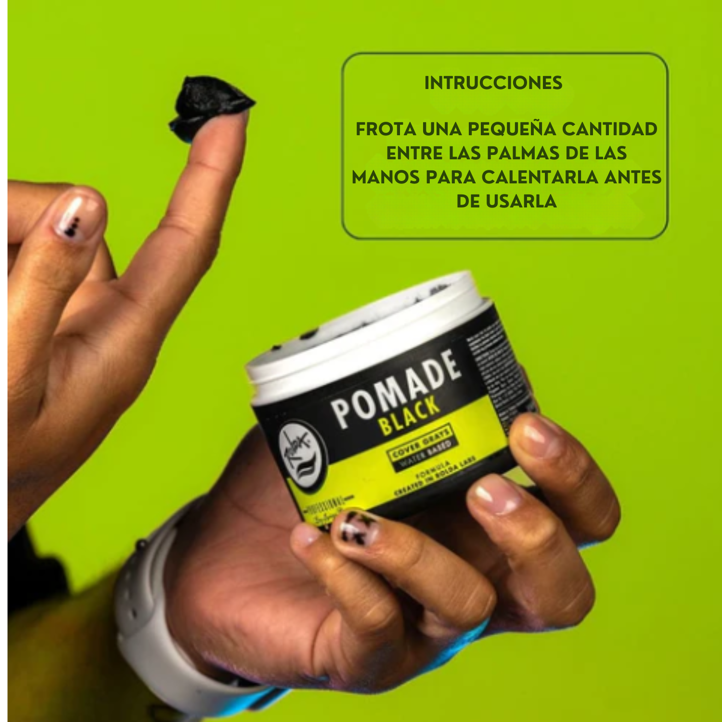 Pomada Negra Para Cabello Rolda Fijación Y Brillo Medio 115g