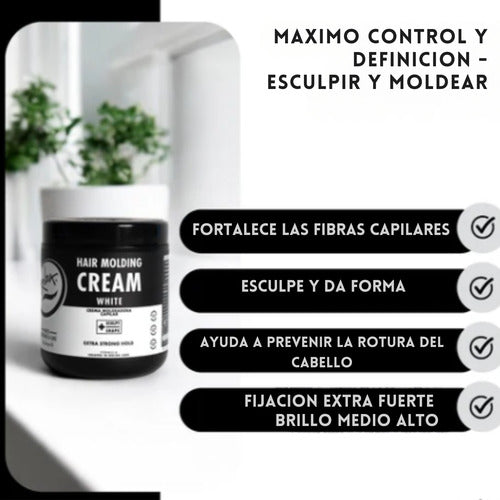Cera moldeadora rolda cabello hombre fijacion extra-fuerte 500g