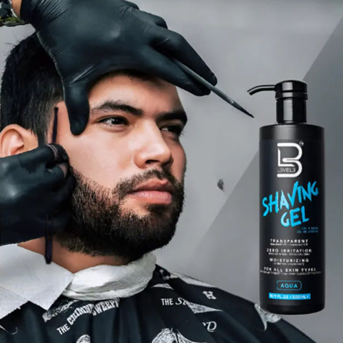 Shaving Gel Afeitar Aqua Level 3 + Porta Navaja Negro Level3