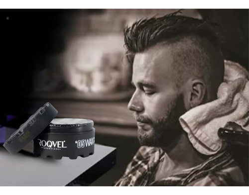 Cera moldeadora roqvel 05 para cabello y barba aqua black