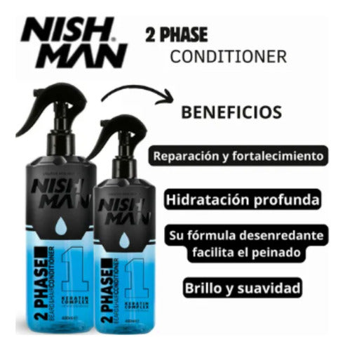 Bifasico cabello hombre nishman / acondicionador 400ml