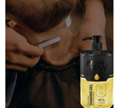 Shaving gel nishman 8 + after shave 07 gold nish man