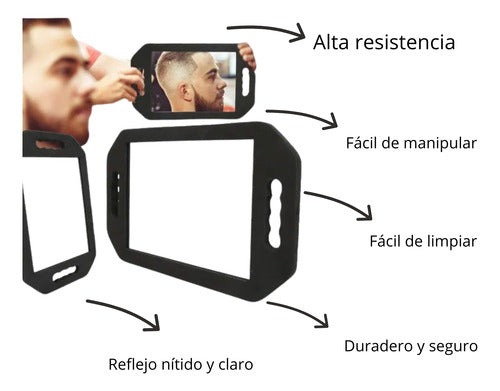 Espejo para barbería y peluquería con borde goma eva