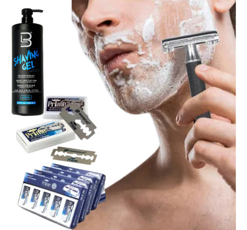 Shaving Gel Aqua Level 3 + 100 Hojillas De Afeitar Dorco