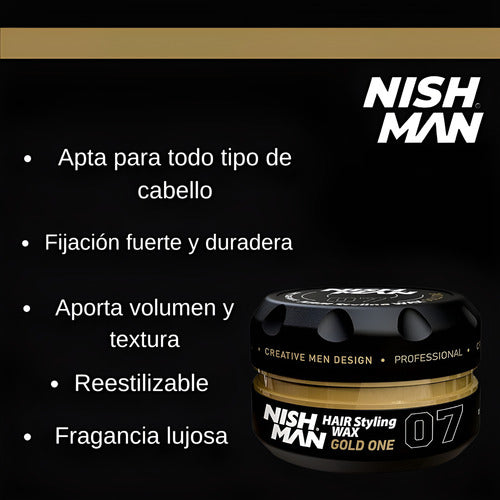 Cera nishman hair wax 07 gold one fijacion de cabello 150Ml