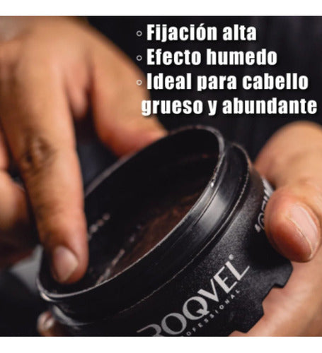 Cera moldeadora roqvel 05 para cabello y barba aqua black