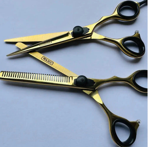 Pack De Tijeras Wahl Con Estuche Para Barberia Profesional