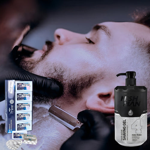 Shaving Gel Nishman 4 + 100 Hojillas De Afeitar Dorco
