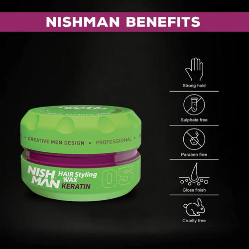 Cera nishman hair wax 05 keratin fijacion de cabello 150 Ml