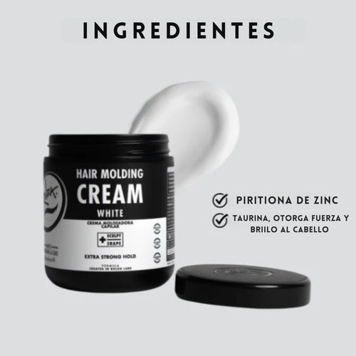 Cera moldeadora rolda cabello hombre fijacion extra-fuerte 500g