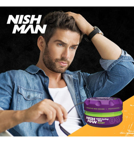 Cera nishman hair wax 04 rugby fijacion de cabello 150 Ml