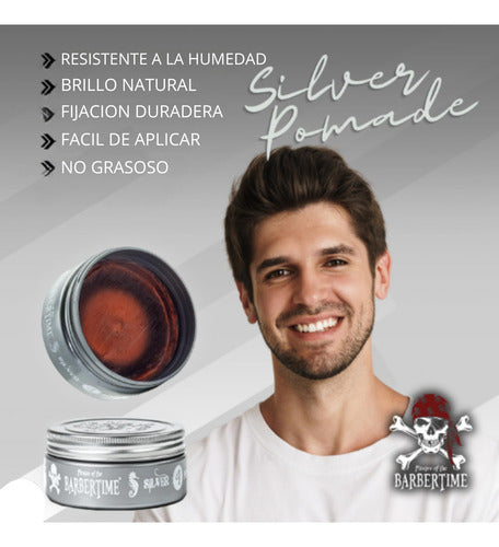 Cera fijador para cabello hombre silver N4 barbertime 150ml