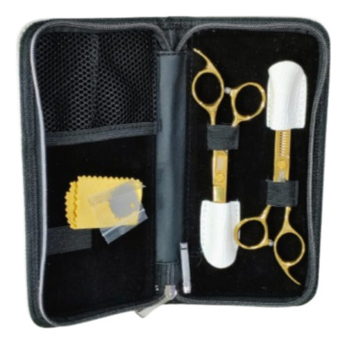 Pack De Tijeras Wahl Con Estuche Para Barberia Profesional