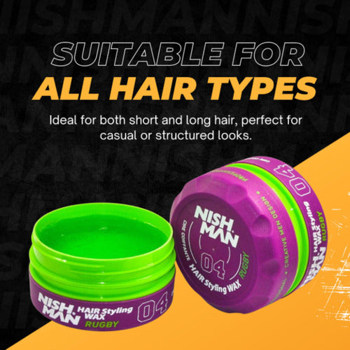 Cera nishman hair wax 04 rugby fijacion de cabello 150 Ml