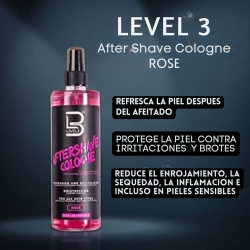 After shave level 3 barber colonia rose 400ml