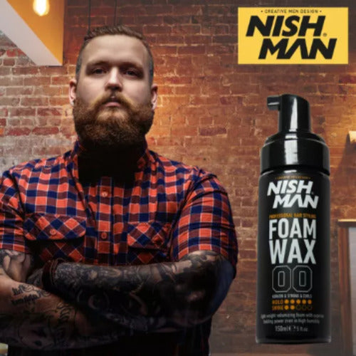 Foam wax nish man volumen y rizos fuertes 150ml