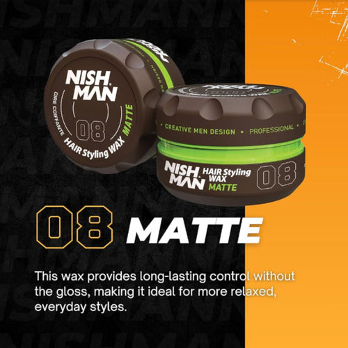 Nishman Cera Hair Styling Wax 100 Ml, Matte 08.