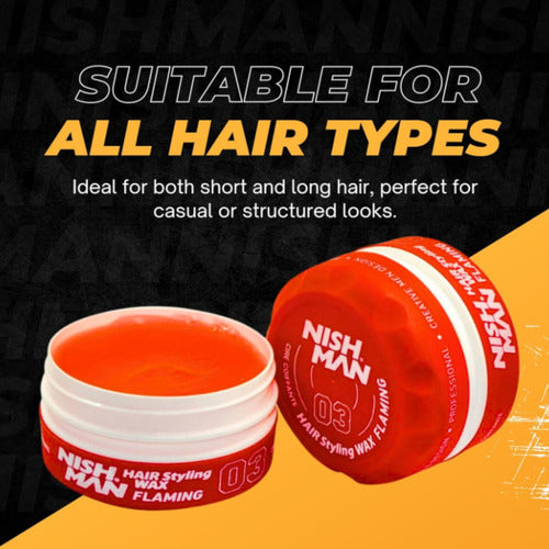 Nishman Cera Moldeadora Para Cabello 03 Flaming Roja 150ml