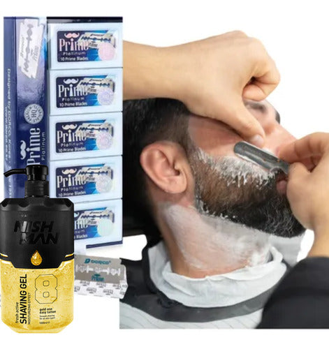 Shaving Gel Nishman 8 + 100 Hojillas De Afeitar Dorco