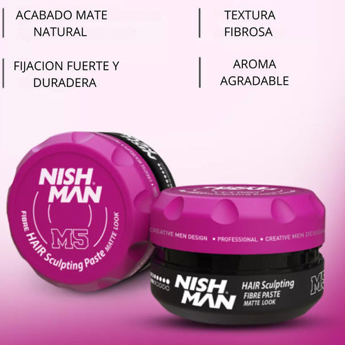 Cera hombre nishman hair sculpting M5 fiber matte 100ml