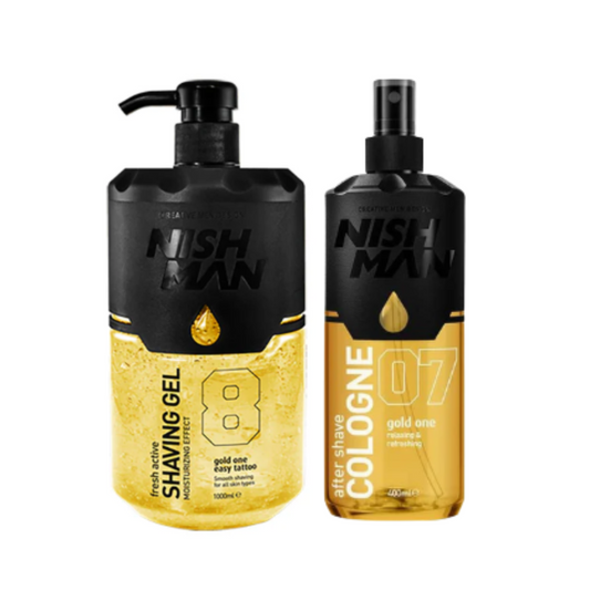 Shaving gel nishman 8 + after shave 07 gold nish man