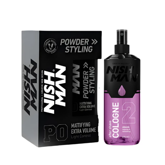 Nishman Polvo Texturizador P0 Extra Volumen Matte + Colonia NishMan After Shave N°2 Storm