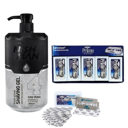 Shaving Gel Nishman 4 + 100 Hojillas De Afeitar Dorco