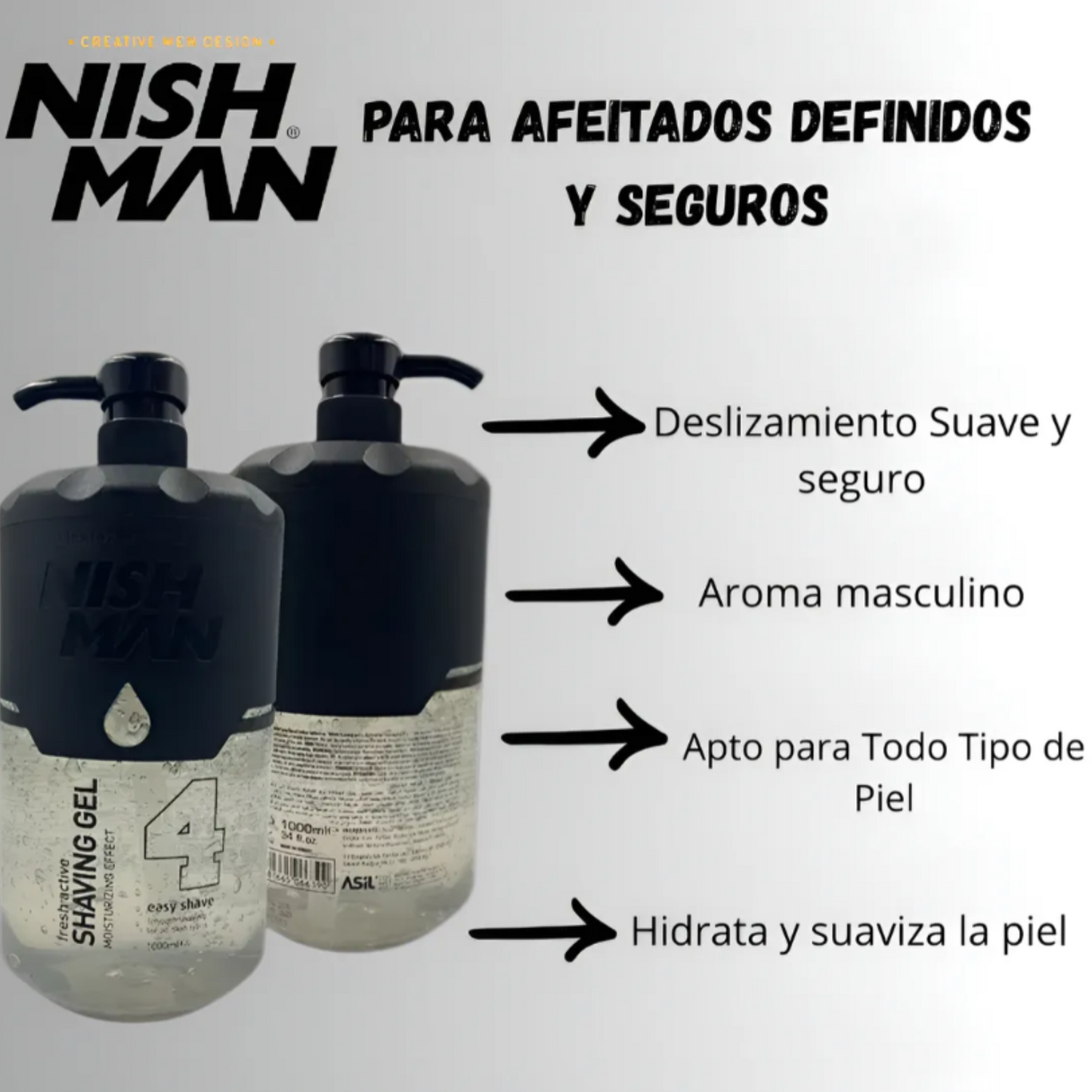 Shaving Gel Fresh Active Nº4 Easy Shave 1000ml Nishman