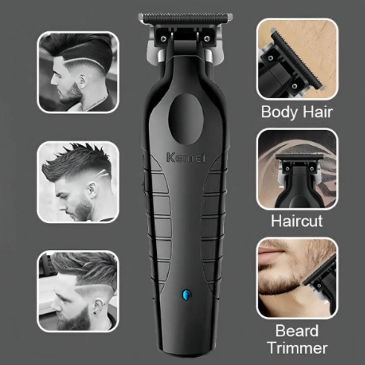 Cortadora De Pelo Eléctrica Kemei Transborder Barber Km-2299 Color Negro