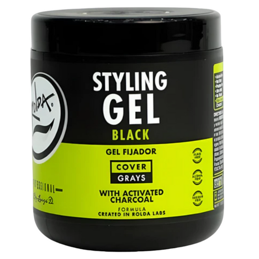 Gelatina rolda gel fijador para cabello black cubre canas 500g
