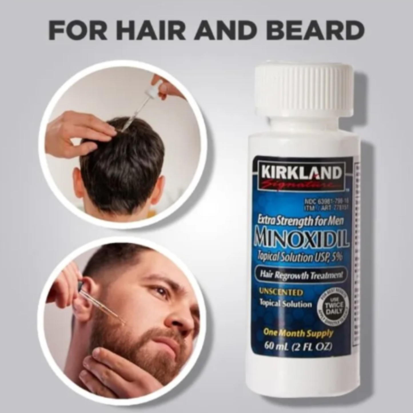 Minoxdil Kirkland 60ml und Crecimiento Cabello Extrafuerte Usp5%