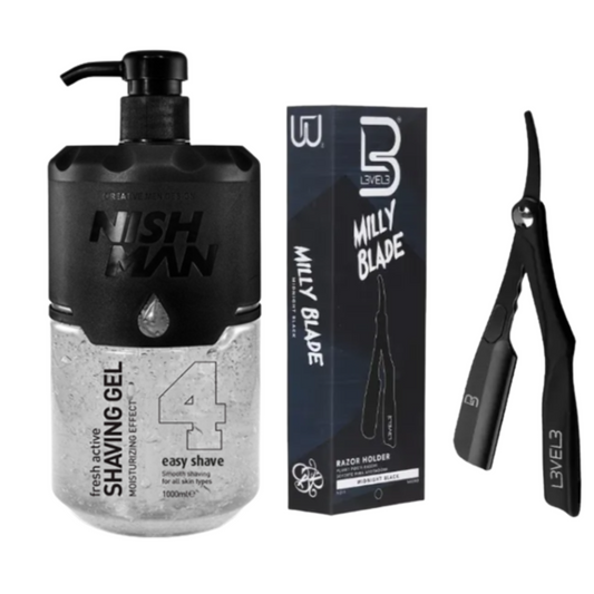Shaving Gel Nishman Silver 4 + Porta Navaja Milly Level 3