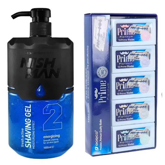 Gel de afeitar nishman 2 + display hojillas dorco prime