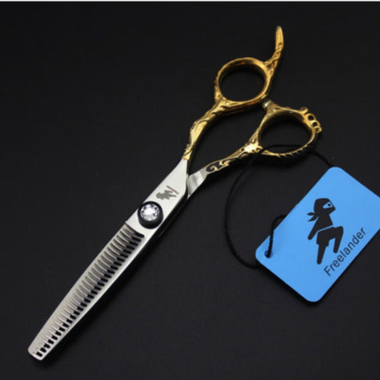Tijeras Esculpidoras Para Barberia Profesional Color Plateado