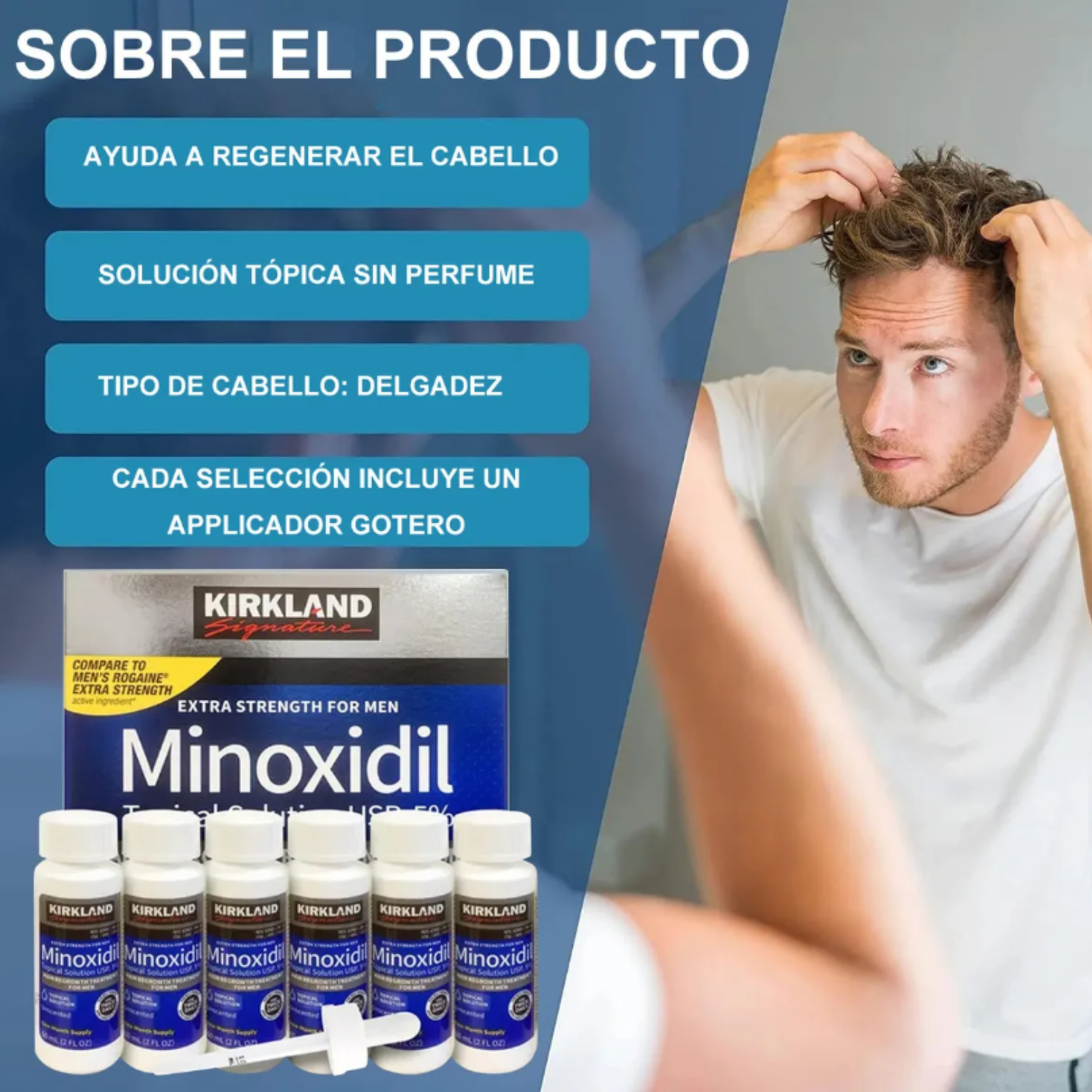 Minoxdil Kirkland 60ml und Crecimiento Cabello Extrafuerte Usp5%
