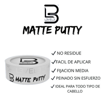 Cera moldeadora matte putty level 3 blanca 150 Ml