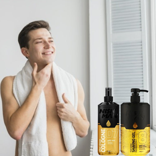 Shaving gel nishman 8 + after shave 07 gold nish man