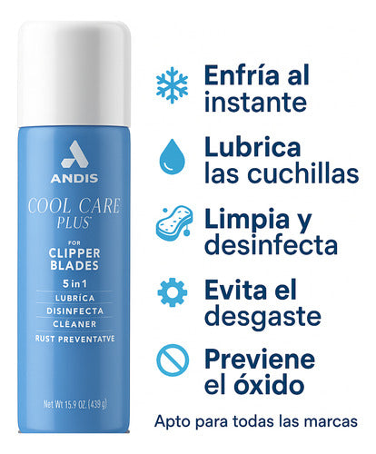 Desinfectante de maquinas barberia andis cool care 5 En 1