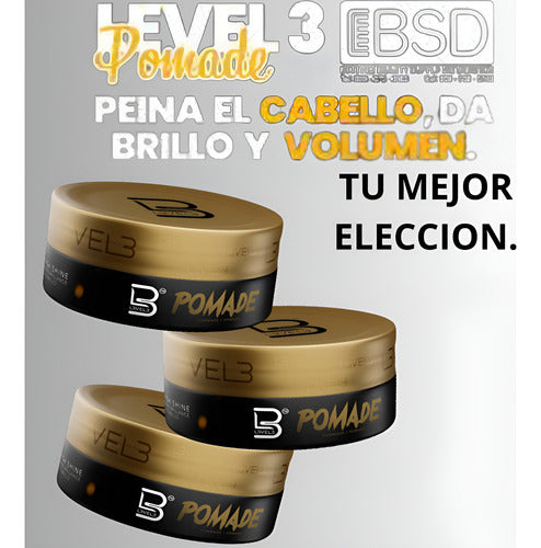 Cera pomada para peinar el cabello level 3 dorada 150Ml