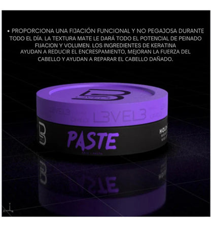 Polvo Texturizador Blanco Level 3 + Cera Paste Morada Level3
