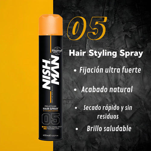 Laca nishman pro styling hair spray 05 ultra fuerte 400 Ml