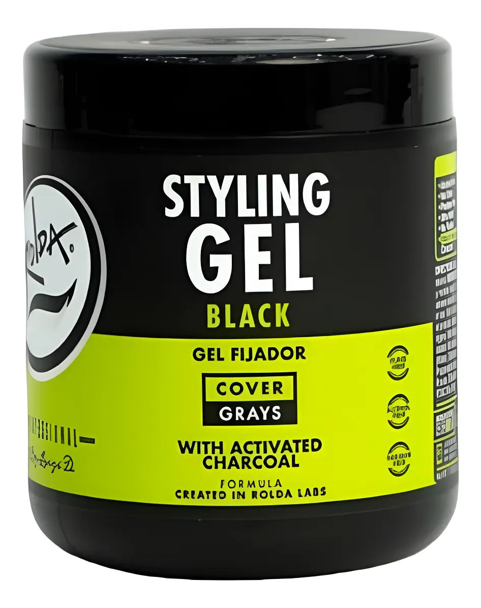 Gel Rolda Para Cabello Fijador - Cubre Canas Black 1kg