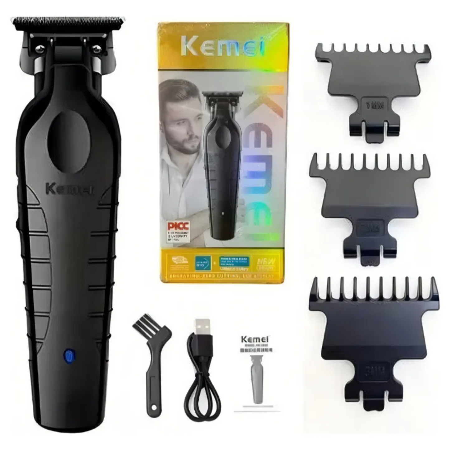 Cortadora De Pelo Eléctrica Kemei Transborder Barber Km-2299 Color Negro