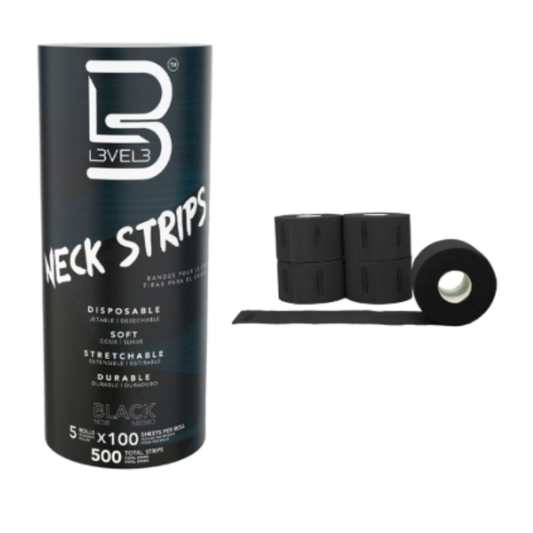 Pack 5 Papel Cuello Barbería Peluquería Level 3 Negro
