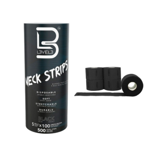 Pack 5 Papel Cuello Barbería Peluquería Level 3 Negro