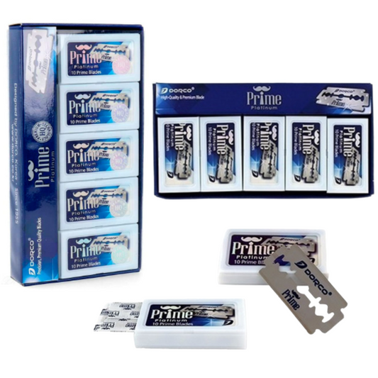 100 Hojas Dobles Filos Dorco Prime Para Navaja 2 Display