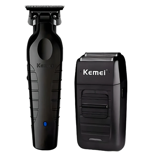 Combo Kemei Maquinas Cortadoras De Cabello Y Barba Km 2299