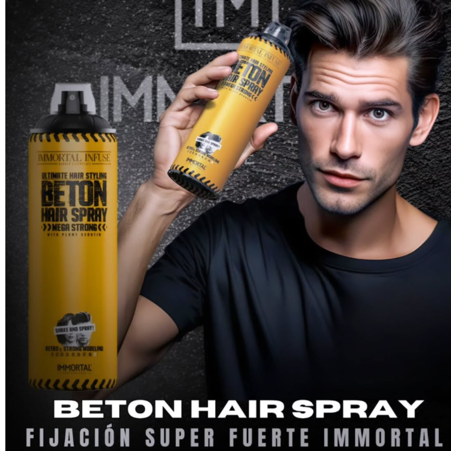 Laca Immortal Fijadora Infuse Mega Strong Matte 500 Ml