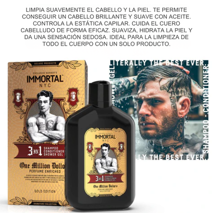 Shampo/acondicionador Immortal 3en1 One Million Dollars 500m