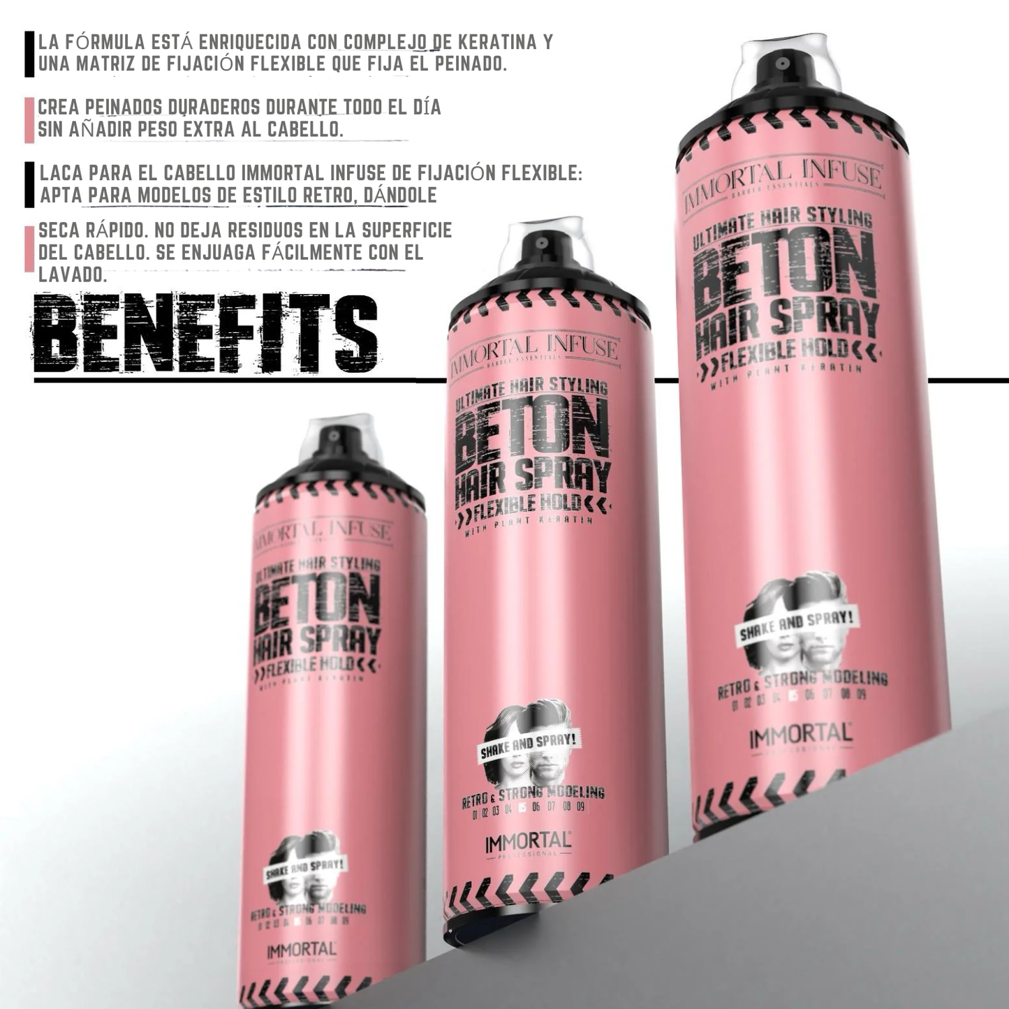 Laca Immortal Fijadora Flexible Hold Ultra Matte 500 Ml